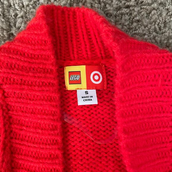 LEGO x Target Red Longline Cardigan Textured wool-blend size small - Picture 8 of 11